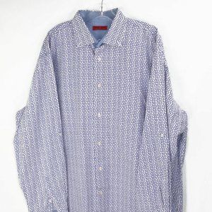 Luchiano Visconti Men  Button Front Printed Design Long Sleeve Shirt Size 2XL